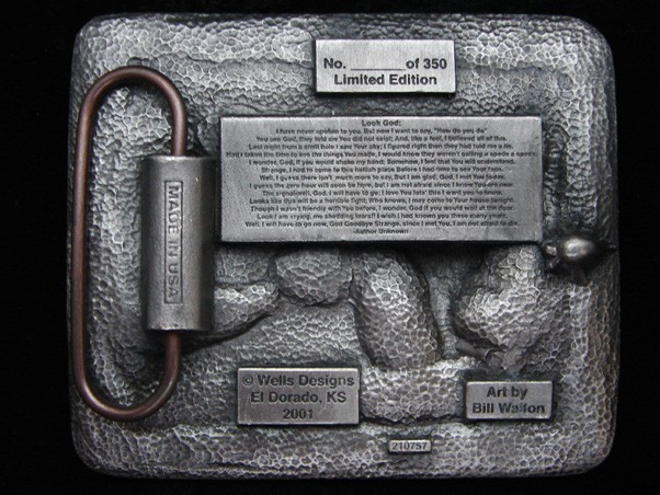 PD21106 2001 **14TH ANNUAL HEROES OF THE HORIZON KANSAS** MILITARY BELT BUCKLE