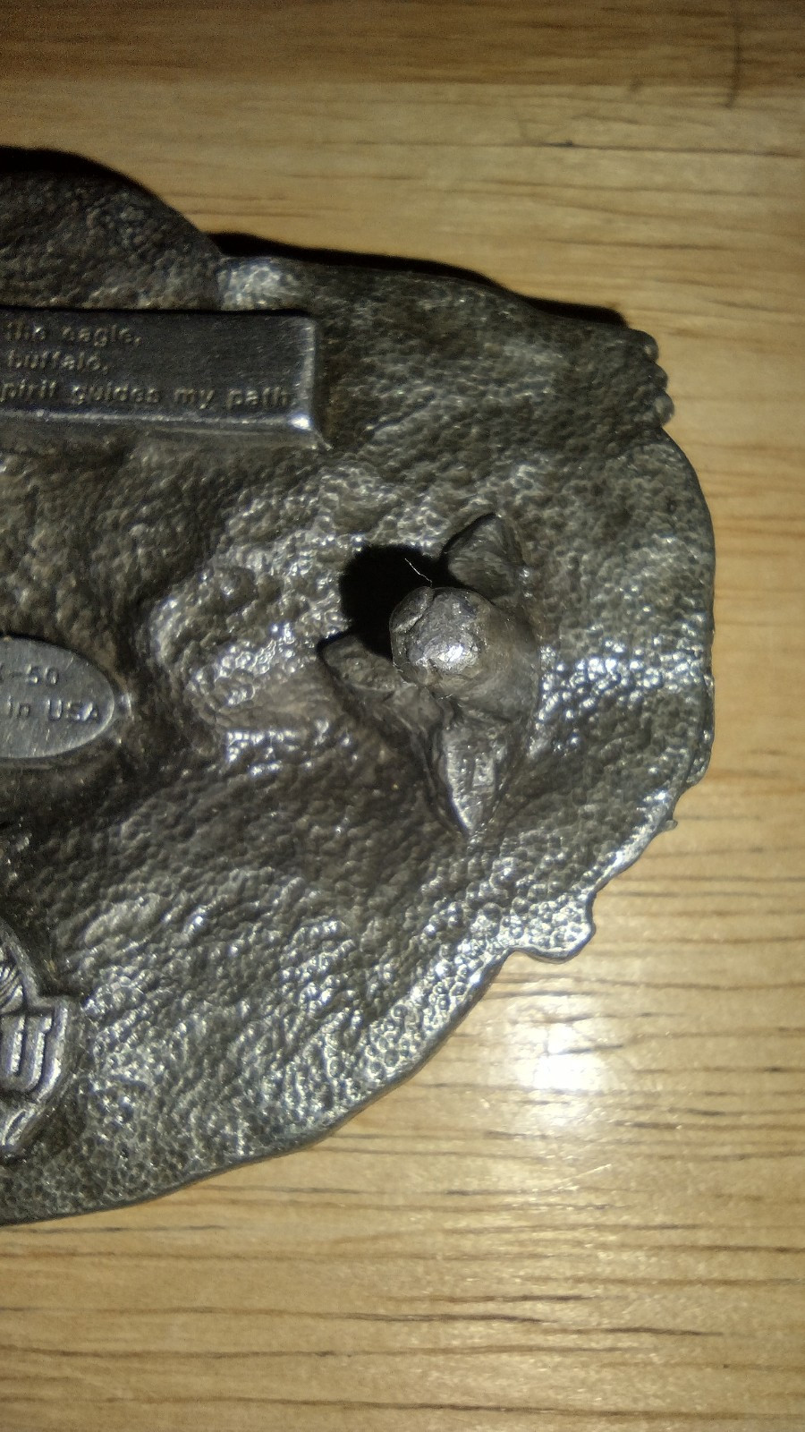 Belt buckle 3-D eagle Indian chief buffalo color 1988 by Siskiyou unused