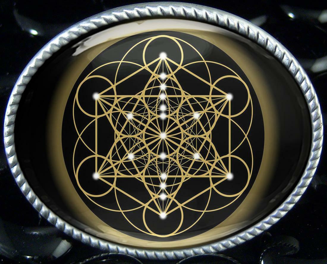 Metatron&rsquo;s Cube Belt Buckle – Sacred Geometry Esoteric Handmade Buckle – 39