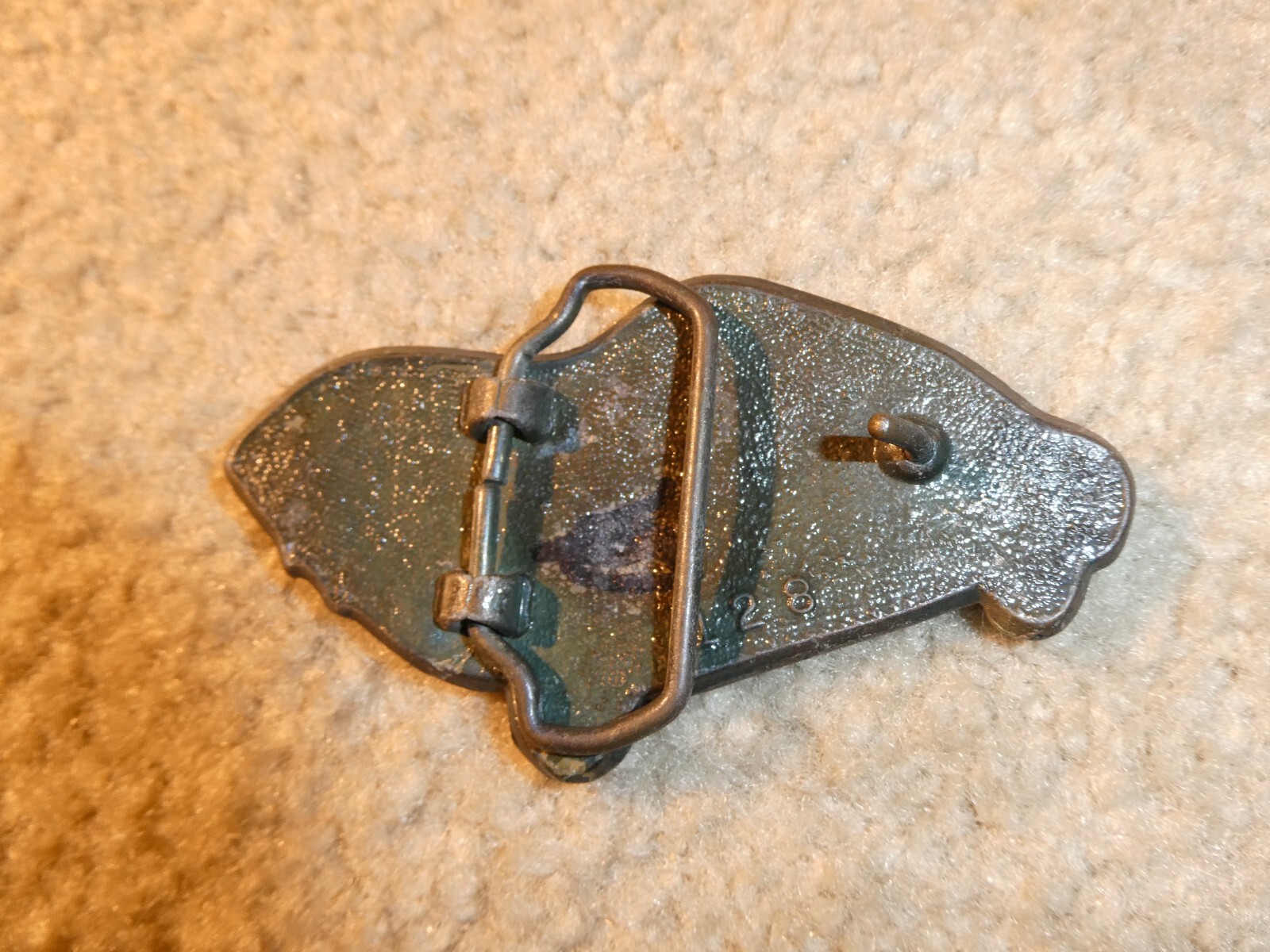 Vintage 1970s Brass Corvette Car Belt Buckle 3 3/4&Prime; Wide #2