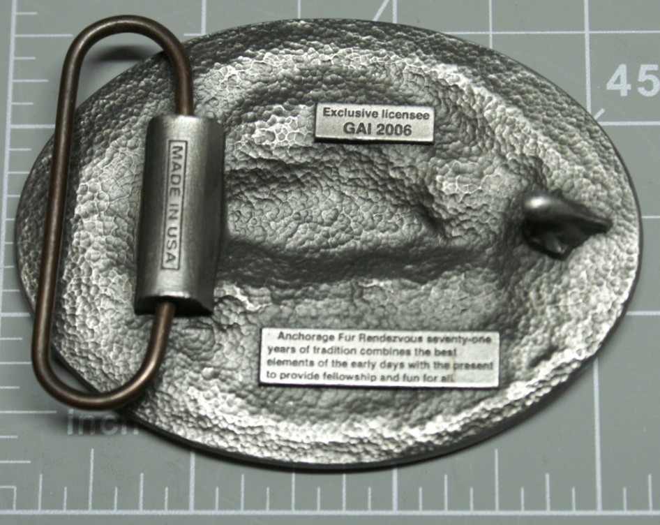 2006 Fur Rondy Rendezvous Belt Buckle Pewter Salmon Fish Brand New A80