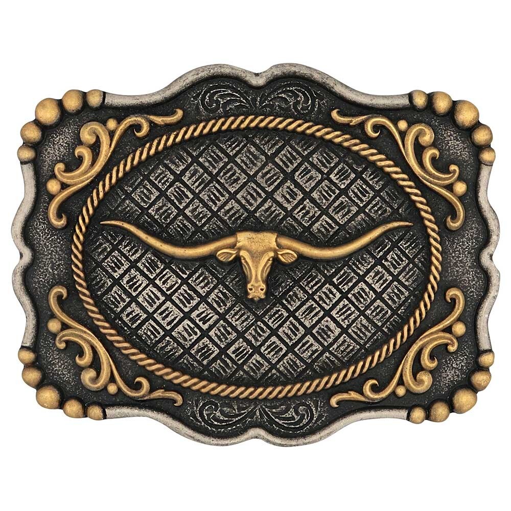 Montana Silversmiths® Framed Longhorn Attitude Buckle – A1003P