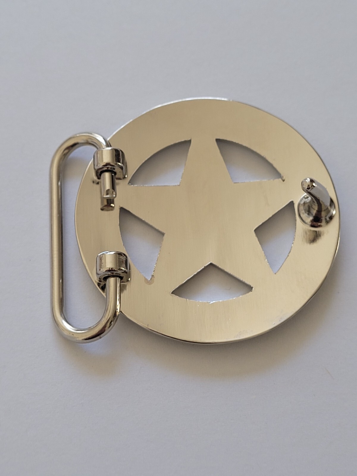 Texas Ranger Badge Belt Buckle – Silver Finish Western 1.75&Prime; Belt Buckle