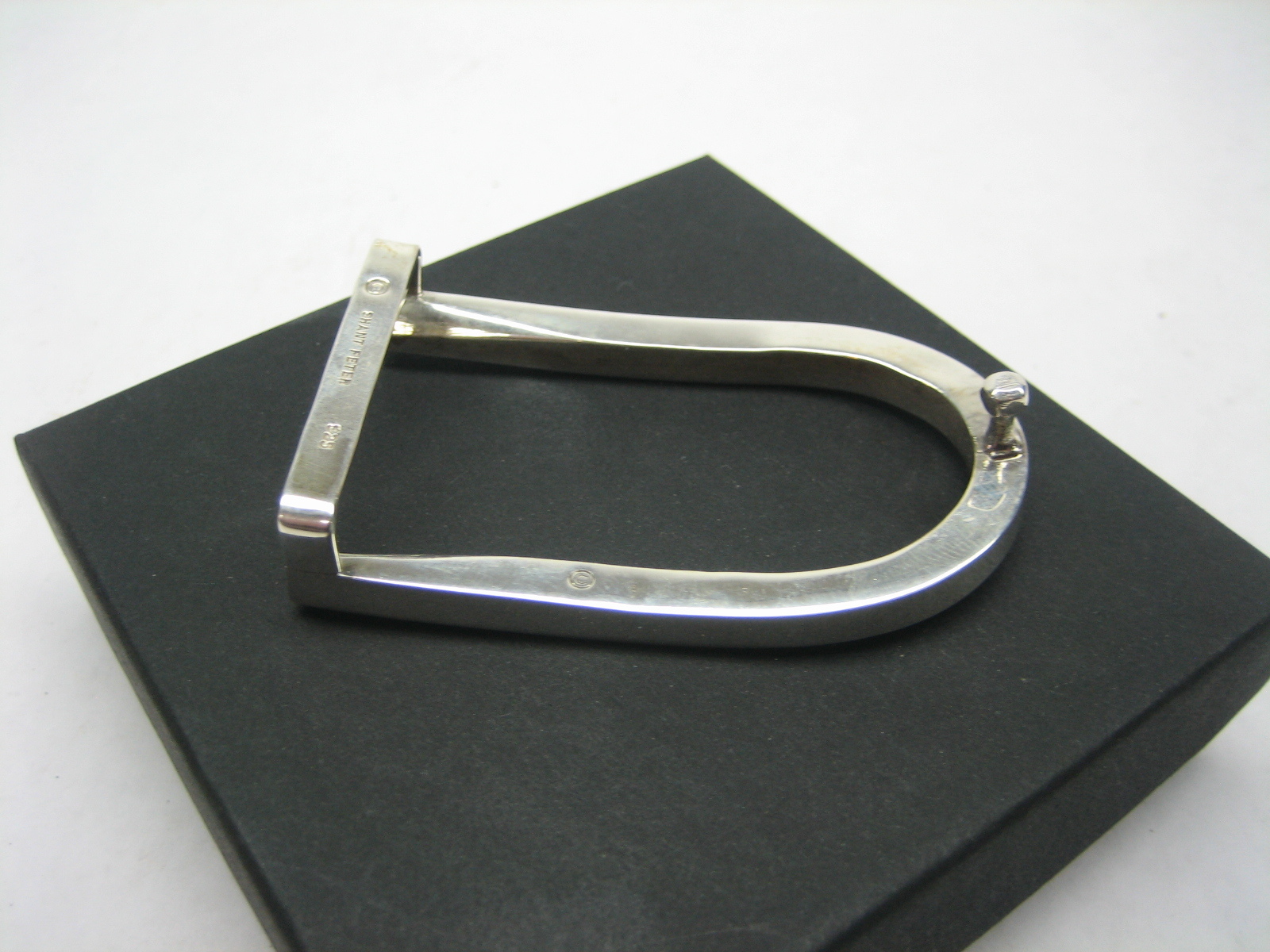 STERLING SILVER 925 SOLID SUZY BUCKLE.WITH GENUINE LIZARD 1.5&Prime; BELT MADE IN USA