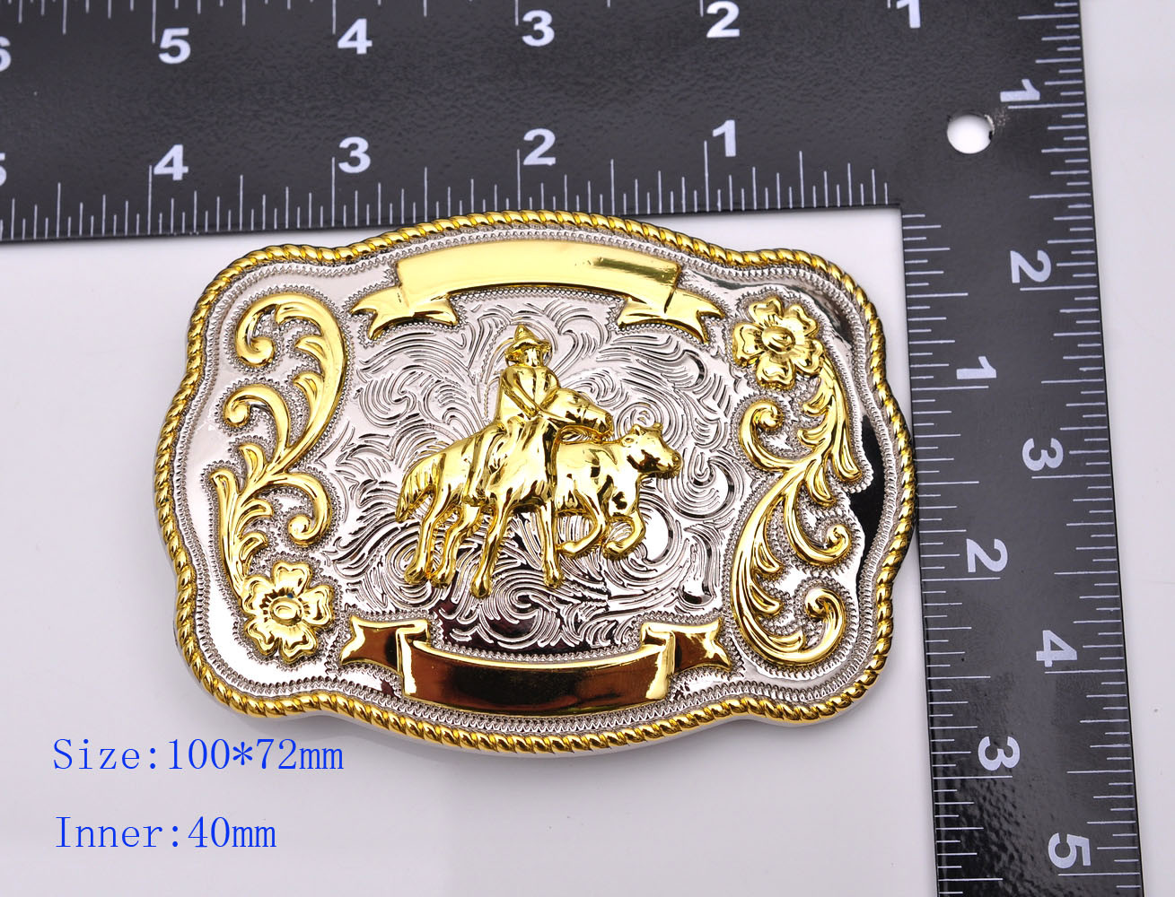 BULL RIDE RODEO LONG HUGE RODEO BIG COWBOY WESTERN GOLD SILVER SHINE BELT BUCKLE