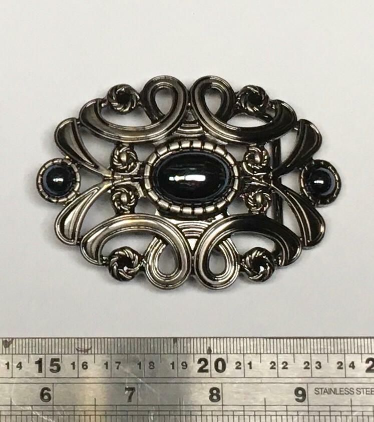 Gothic Onyx Black Belt Buckle Ladies Mens Gift Gaelic Celtic Norse Pewter