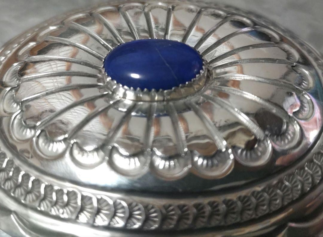 NAVAJO Natural Stone Indian Jewelry Lapis Lazuli Silver Rare Buckle Japan JP