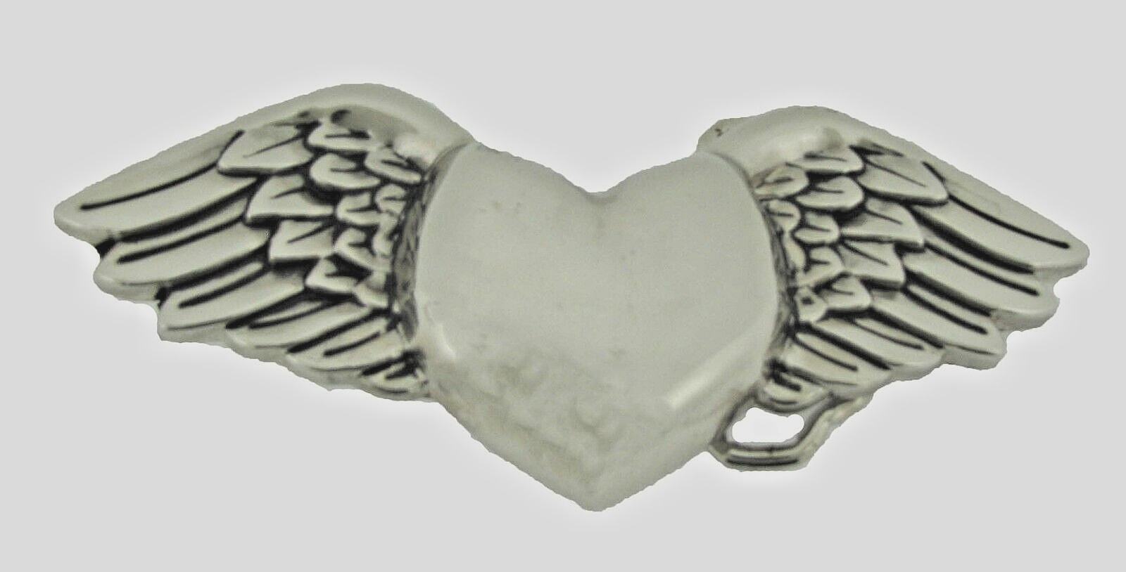 Heart Shaped Belt Buckle Wild at Heart Silver Chrome Vintage Metal Men Women New