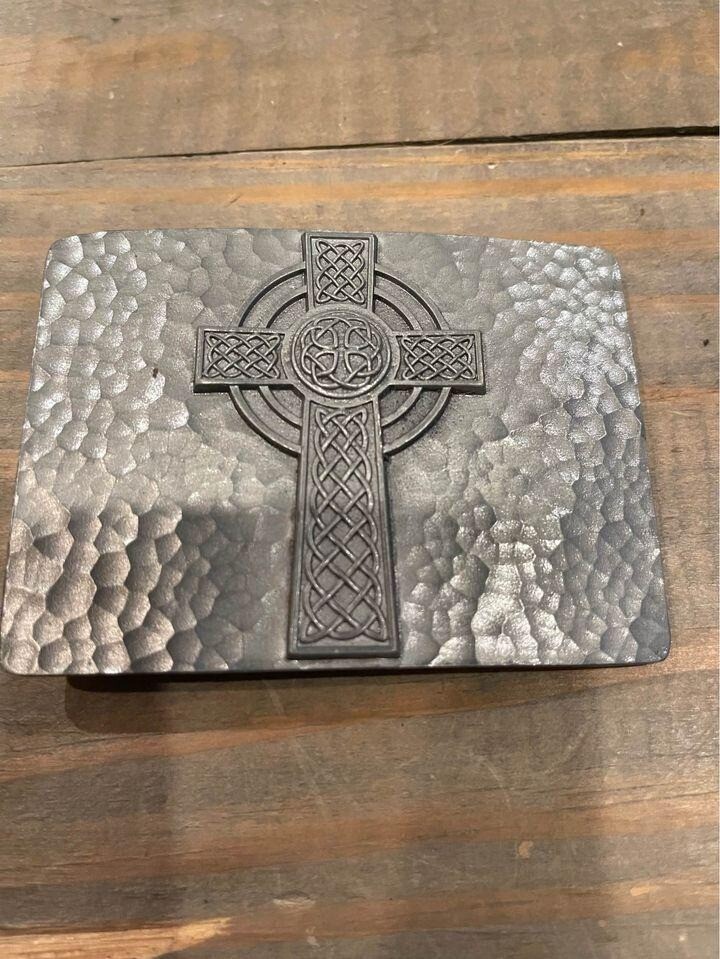 Great American Products Gray Rectangular Cross Belt Buckle