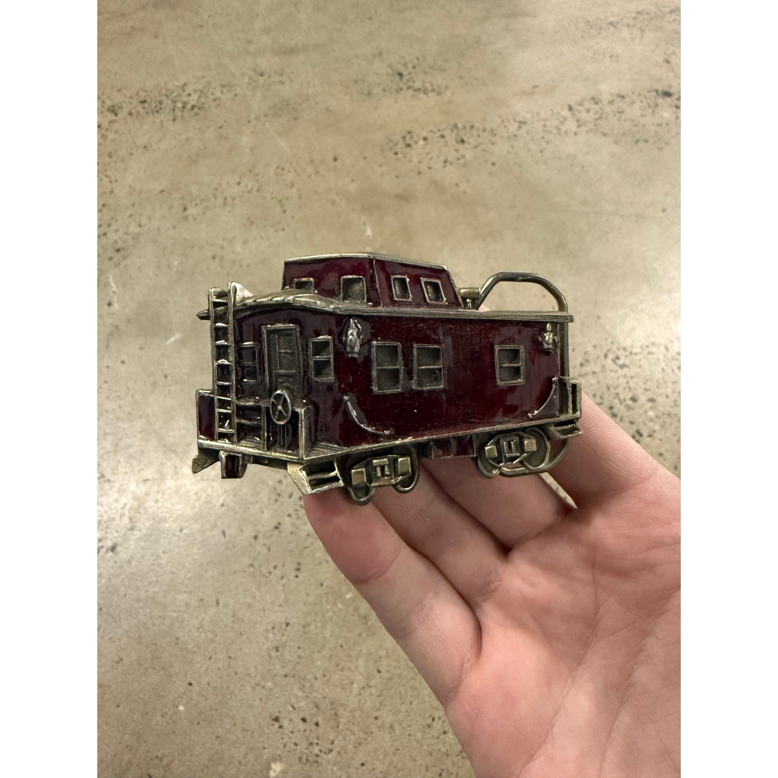 Vintage 1979 Train Car Caboose Belt Buckle Great American Buckle Co