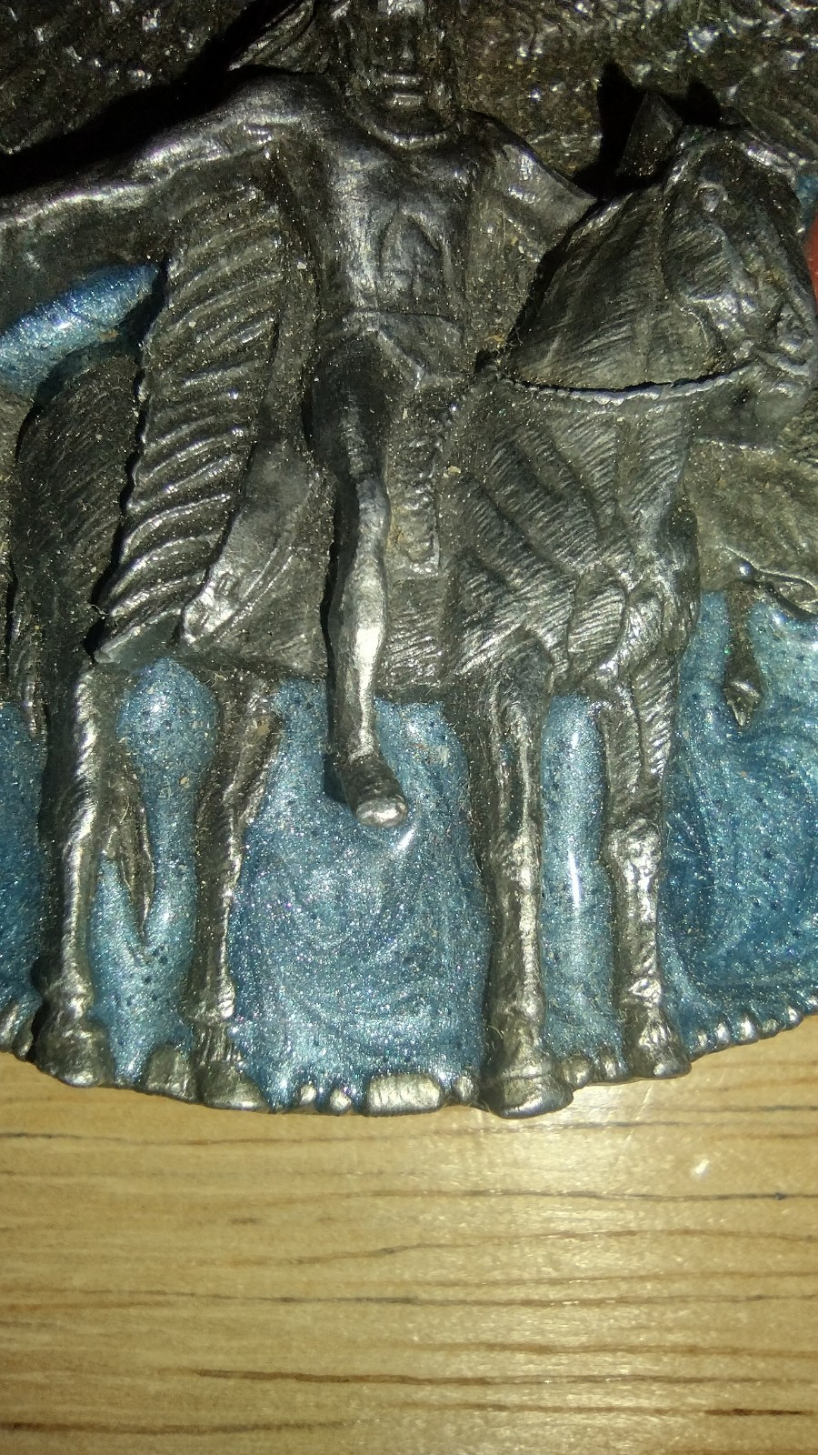 Belt buckle 3-D eagle Indian chief buffalo color 1988 by Siskiyou unused