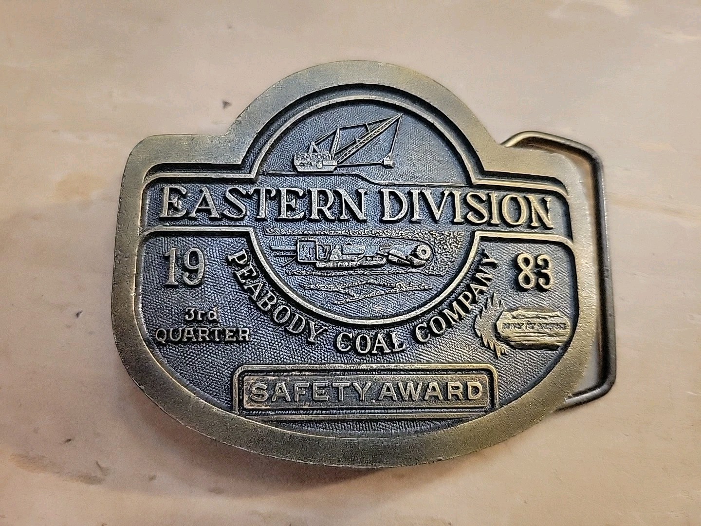 Peabody Coal Company Eastern Division 1983 Safety Award Belt Buckle 3rd Quarter