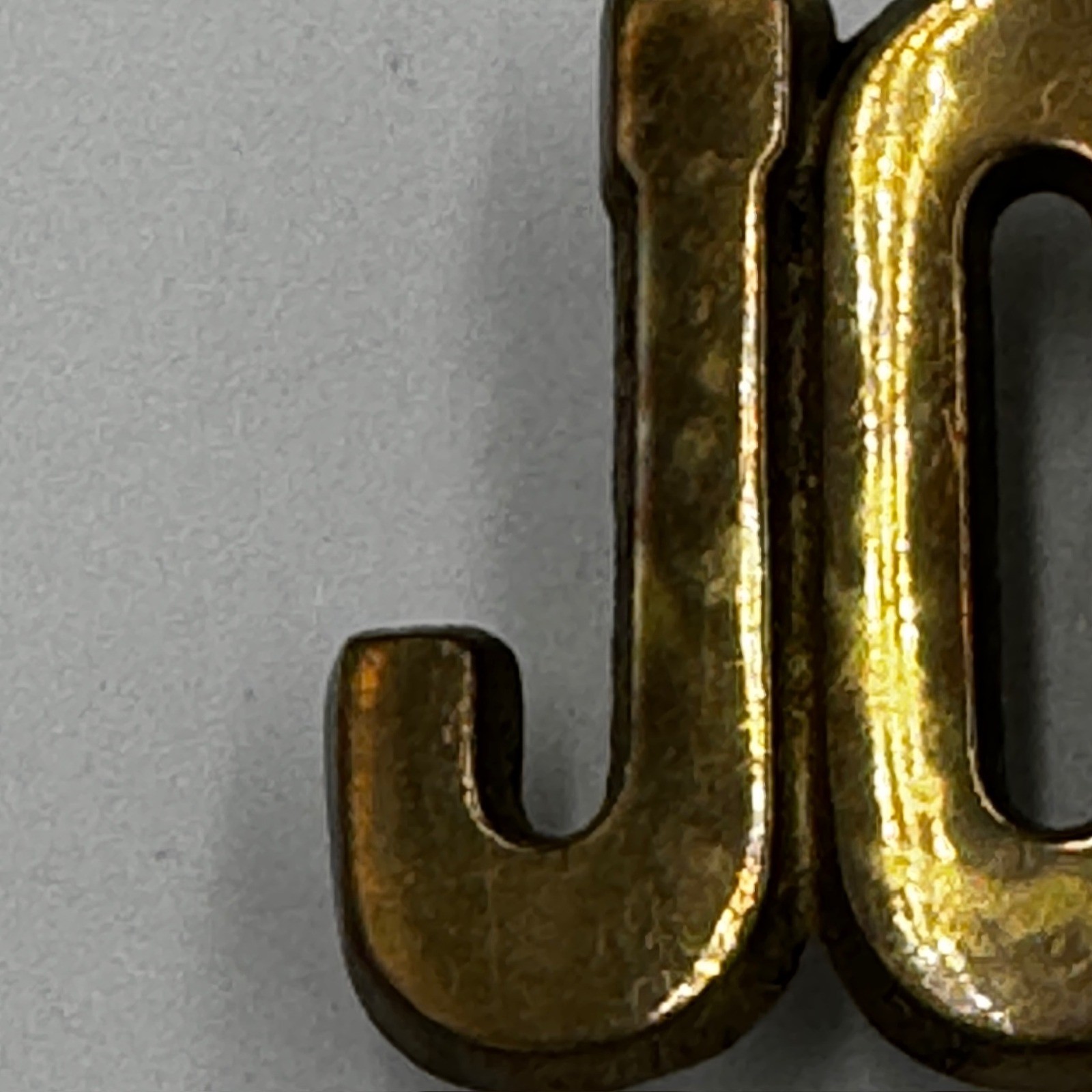 Vintage B.P.B. Solid Brass John Name Belt Buckle Gold Tone Western 839 Taiwan