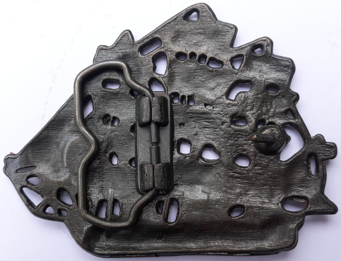 vintage 1970s belt buckle 3 mast sailing tall ship vessel clipper 4&Prime; long