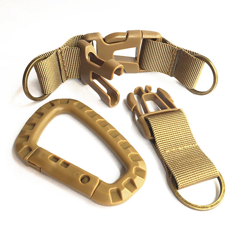 Tactical Keychain Molle Webbing Hook Belt Buckle Detachable Carabiner Key Rings