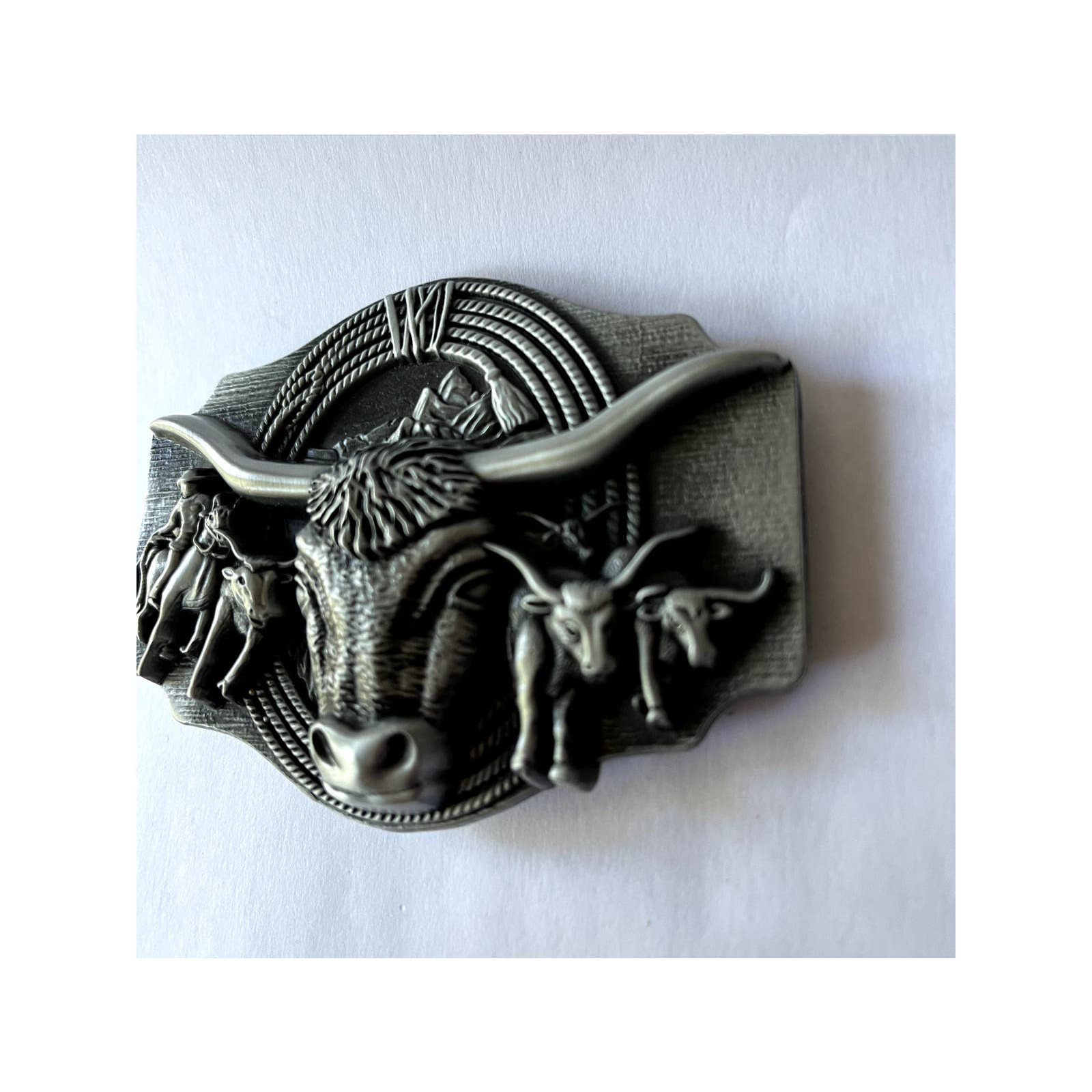 Longhorn Cattle Roundup Western Country Belt Buckle