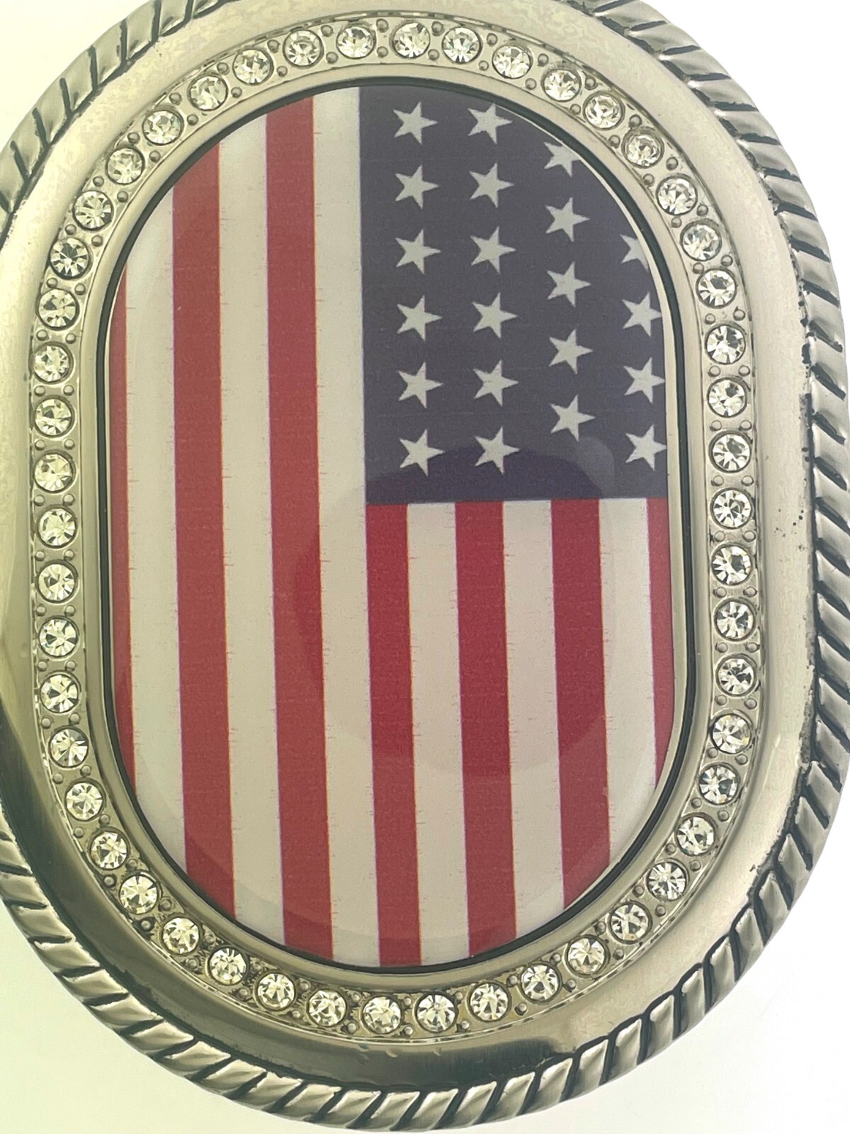 New Men Women US Flag United State America Country Belt Buckle Silver Metal ICED