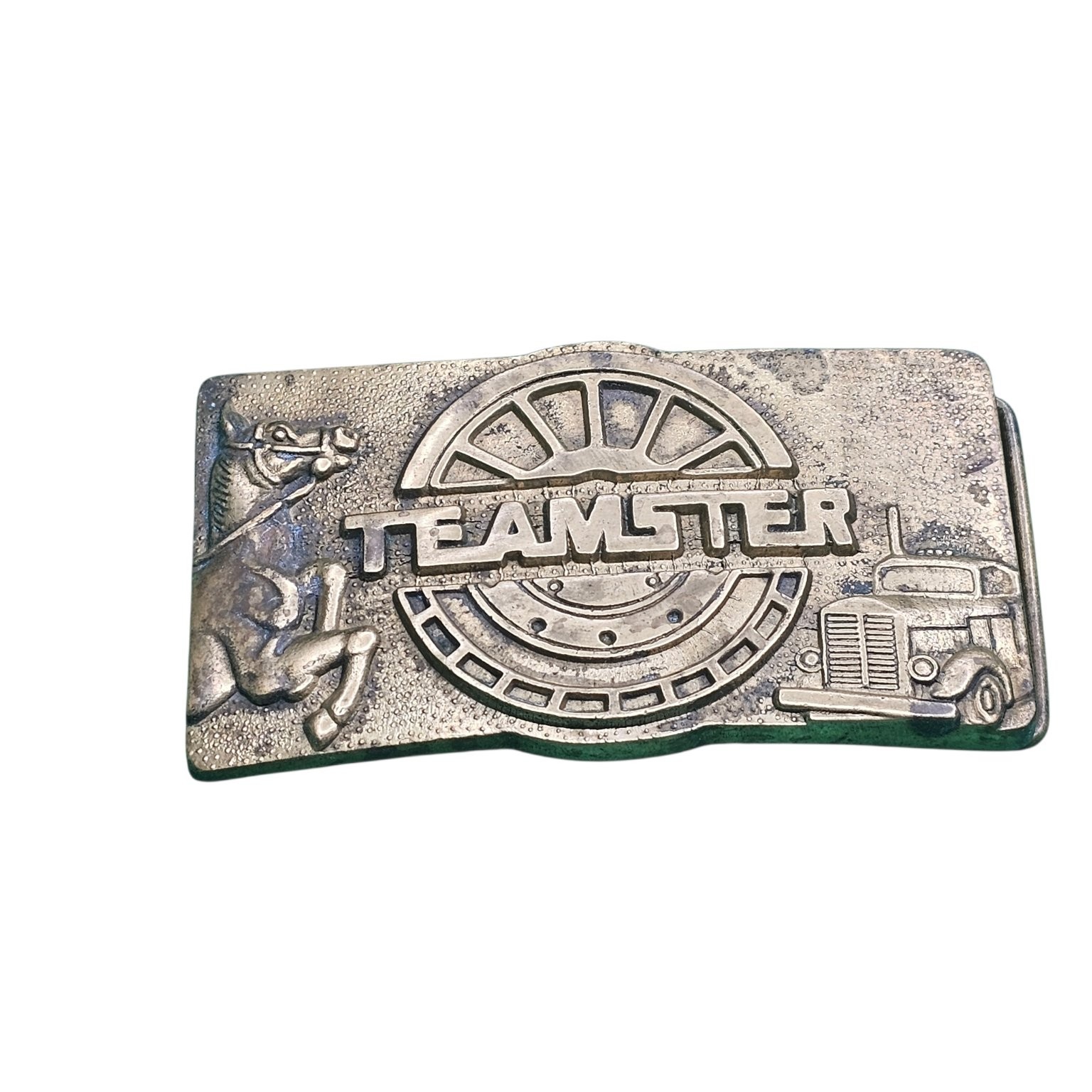 Baron Buckle Teamster Solid Brass Vintage Belt Buckle