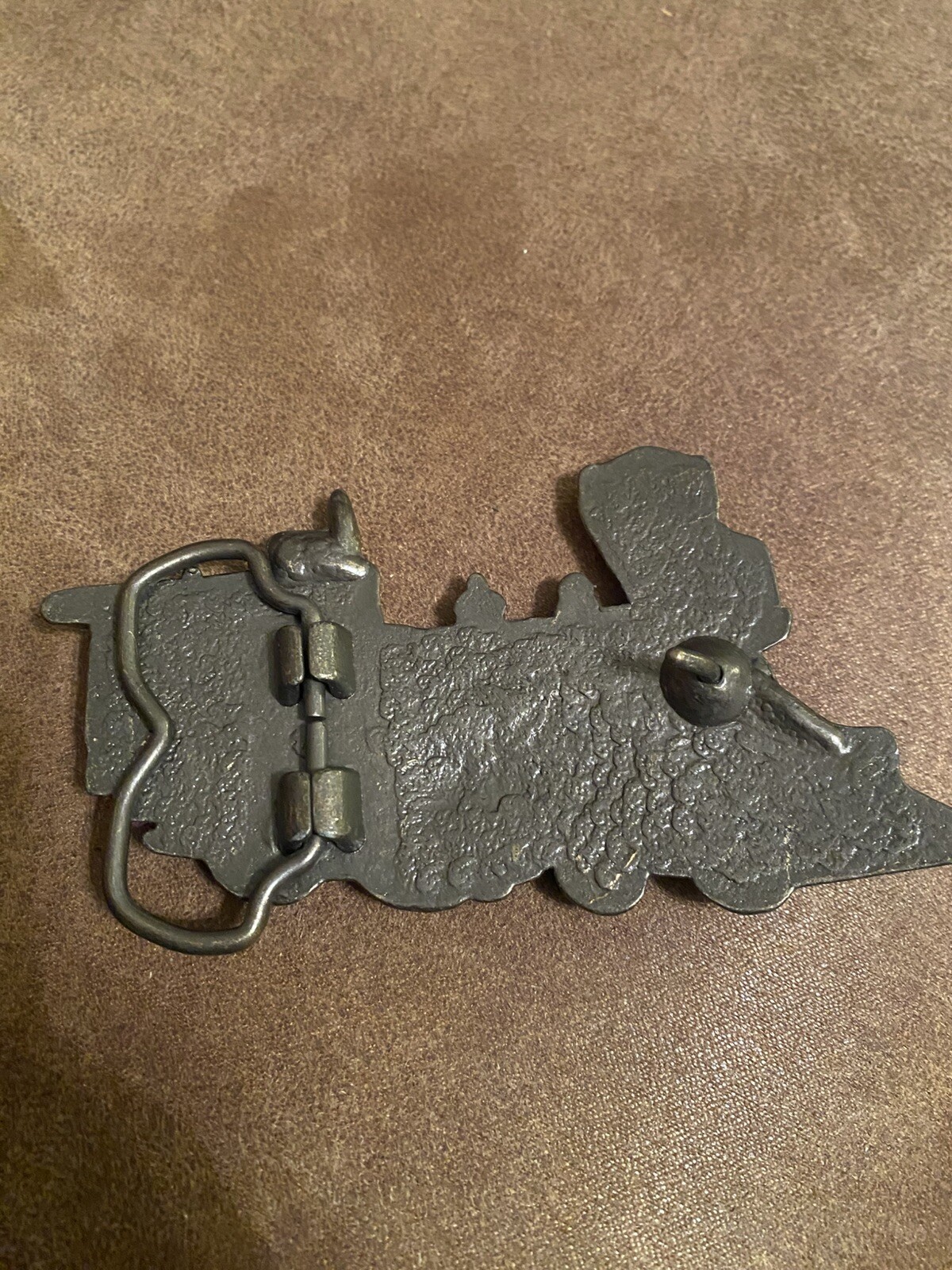 Vintage Brass Steam Locomotive Belt Buckle 4 1/4&Prime; Wide