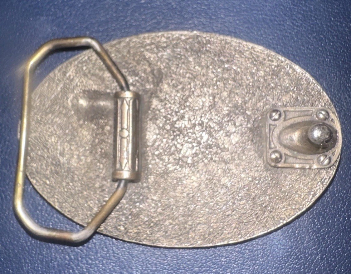 Men&rsquo;s Silver Metal Western Belt Buckle Outdoor Hunting Deer Oval Figural 1.5 in