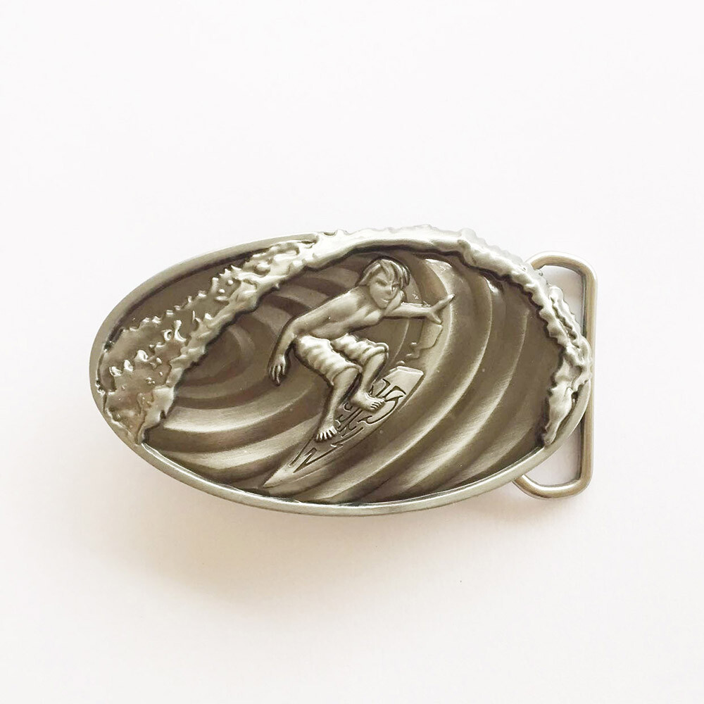 Vintage Style 3D Surfing Play Boy Oval Belt Buckle Gurtelschnalle