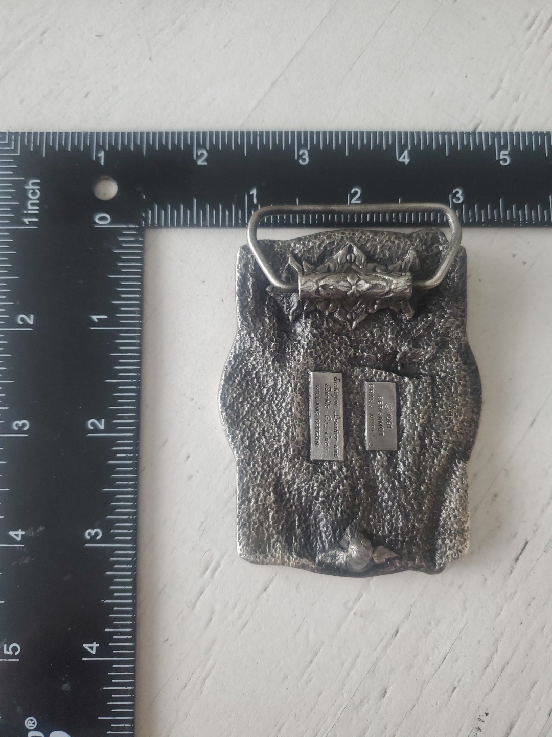 1981 Bergamot Wyoming Is What America Was Belt Buckle Elk Eagle Mountains Nature