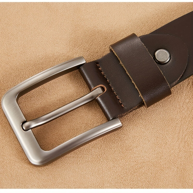 1PC Replacement Belt Buckle Single Prong with Leather Strap Classic Black Brown