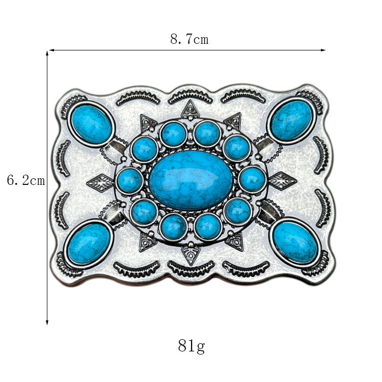 Zinc alloy belt buckle denim Bohemian turquoise belt buckle denim style