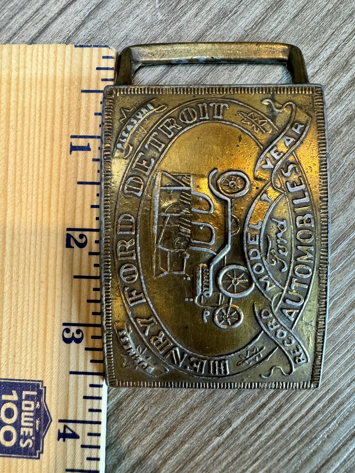 Vintage Henry Ford Belt Buckle Detroit Automobiles Mobile T Belt Buckle 3 x 2-in