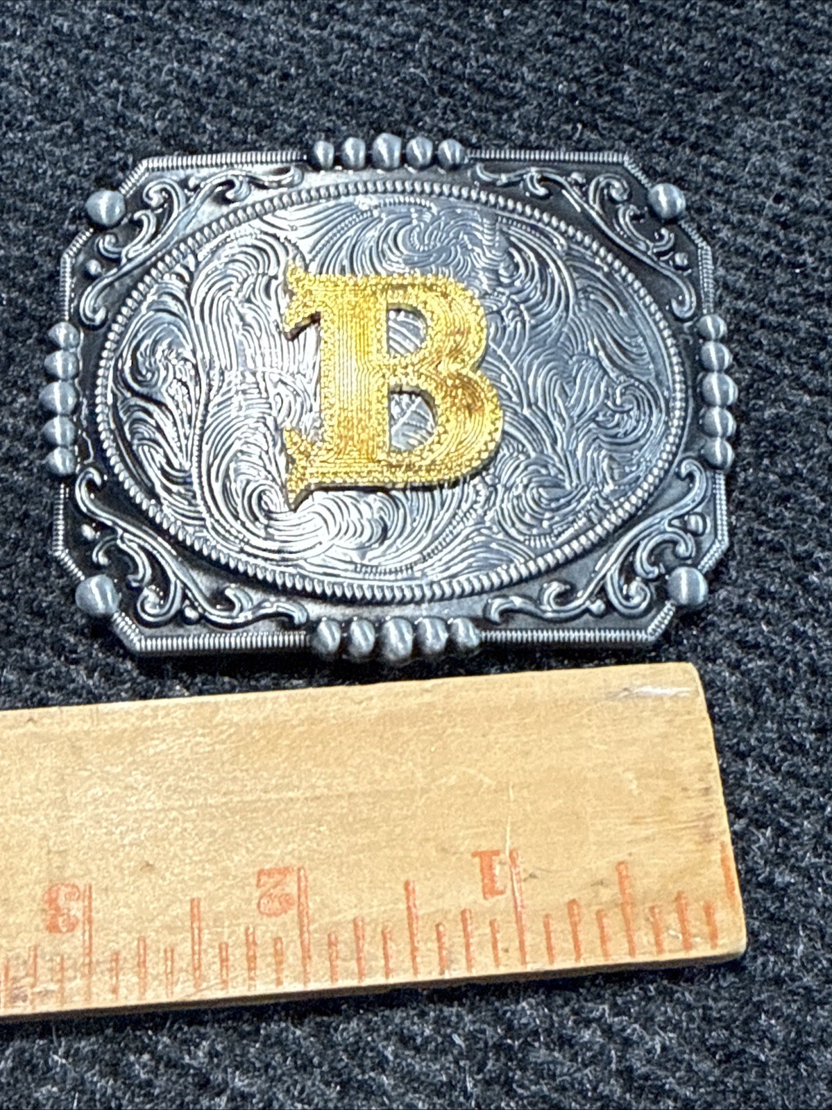 NEW INITIAL  » B  » RODEO BIG COWBOY WESTERN BELT BUCKLE