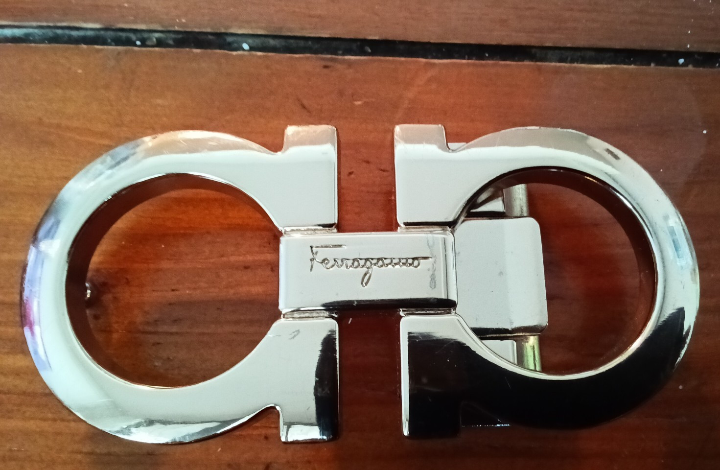 Salvatore Ferragamo Silver Metal Interchangeable Belt Buckle Fits 1.25 in