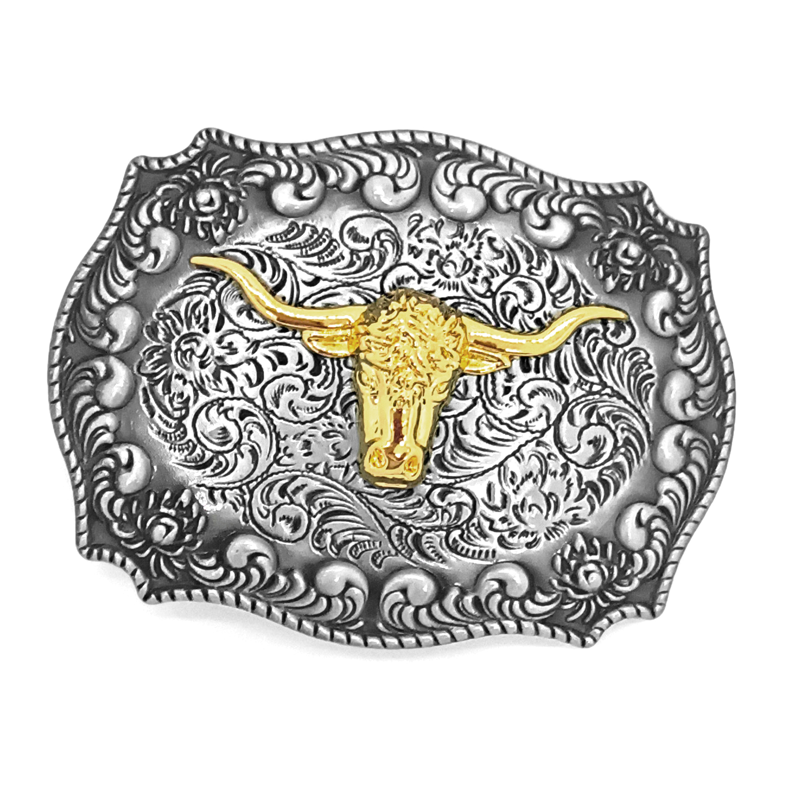 Kirsite Cow Head Belt Buckle for Men- Western Rodeo Cowboy Large Belt Buckles US