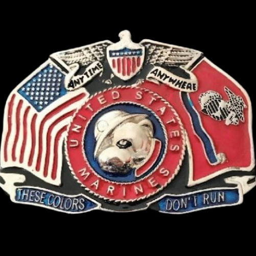 Boucle De Ceinture USA Marine Navy Army Veteran War Flag Belt Buckle