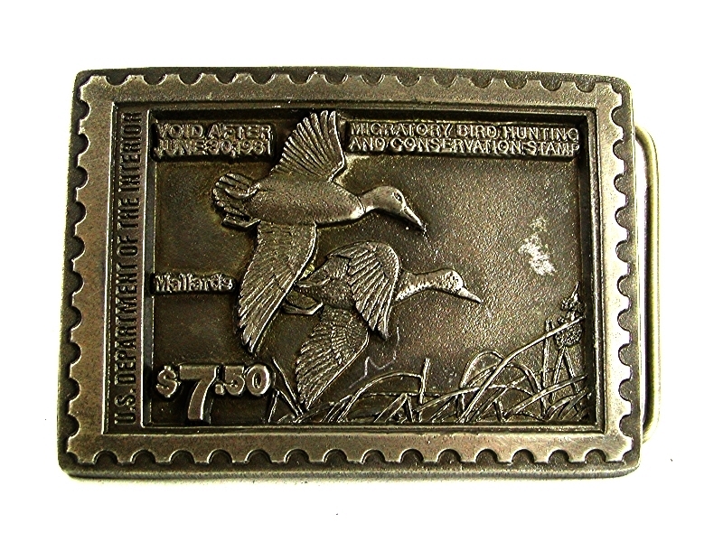 1981 Mallard Duck $7.50 Conservation Stamp Buckle By AMERICAN LEGENDS 4117