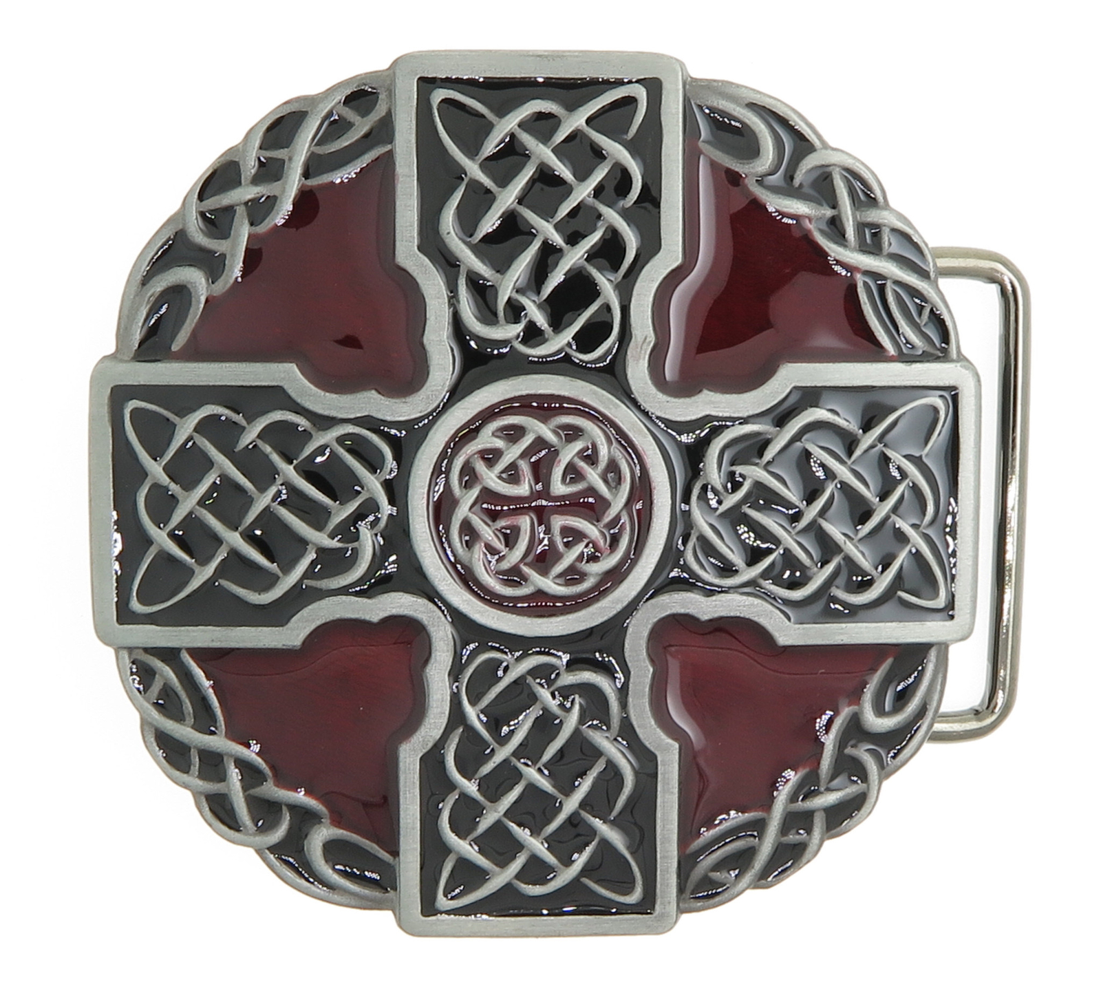 Celtic Totem Cross Knot Round Enamel Western Metal Belt Buckle