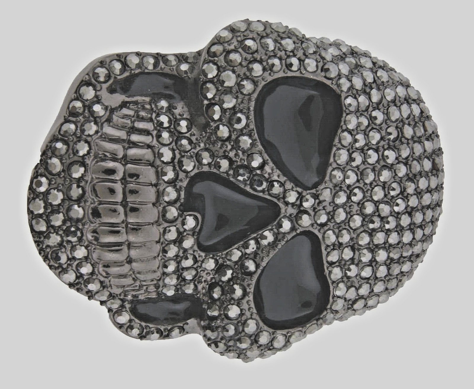 Skull Belt Buckles Skeleton Gunmetal Bling Metal Pirate Halloween Party Costume