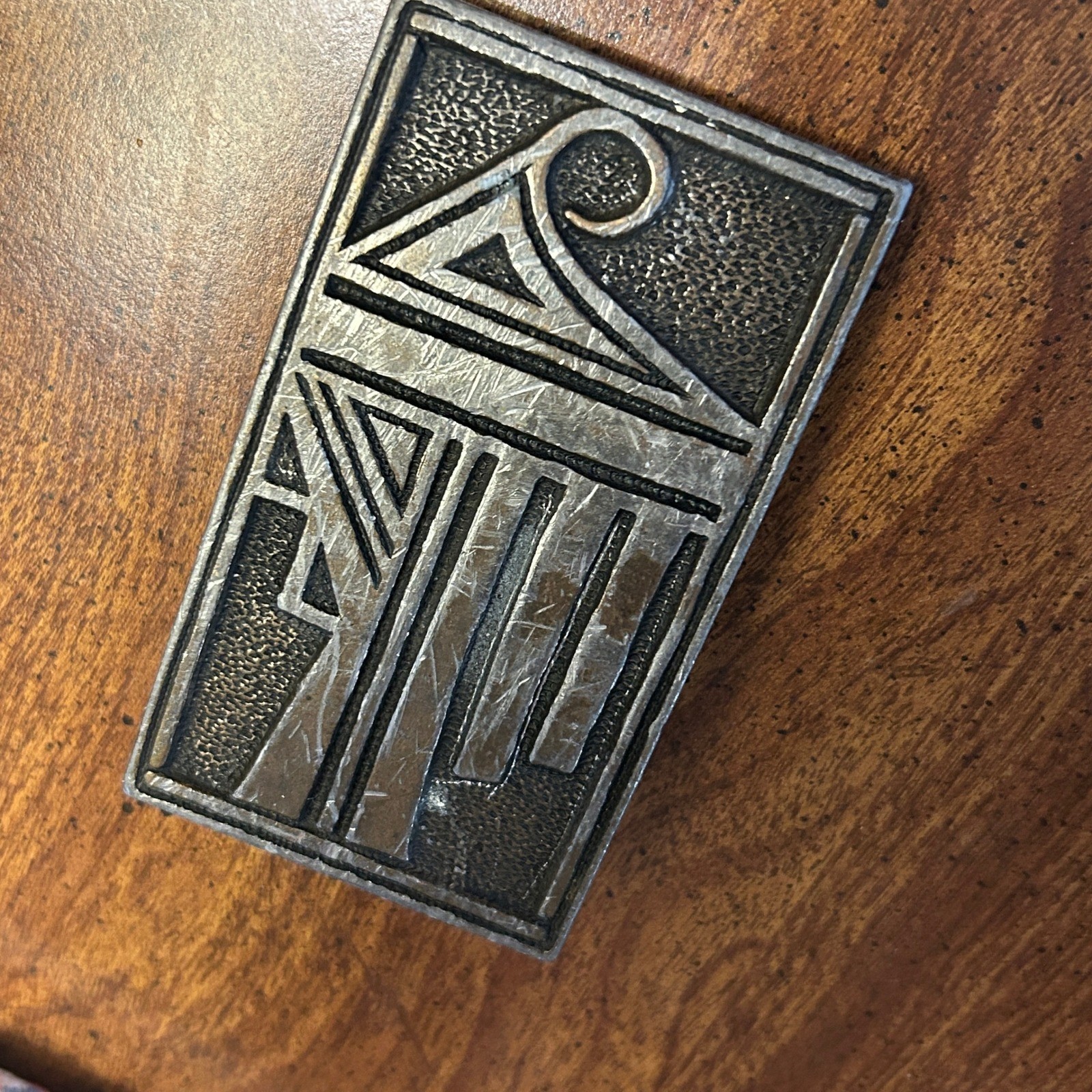 Vintage C.D.C. Metalworks Belt Buckle Bronze 1975 Vintage Geometric Ram 961