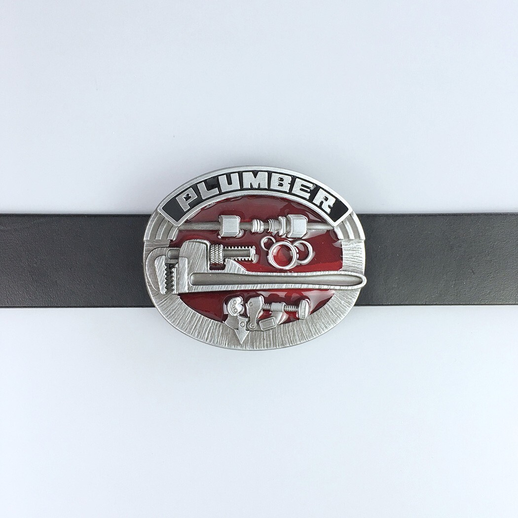 Vintage Style Enamel Trades Tradesman Belt Buckle Boucle de ceinture