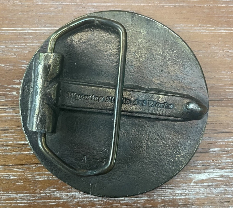 Vintage Viking Brass Belt Buckle James Lind 1973 Wyoming Studio Art Works