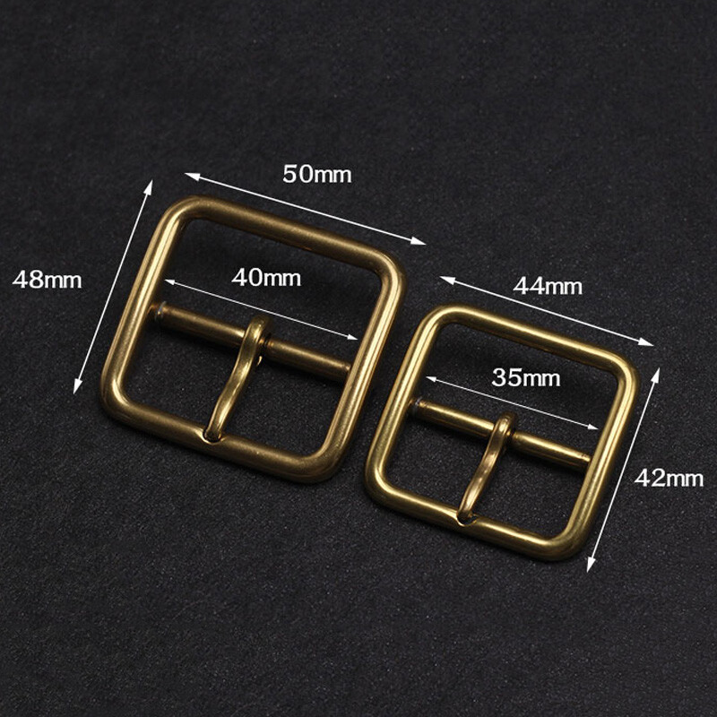 1pcs 35/40mm Square Solid Brass Belt Buckle Single Prong Belt Buckle Replacement