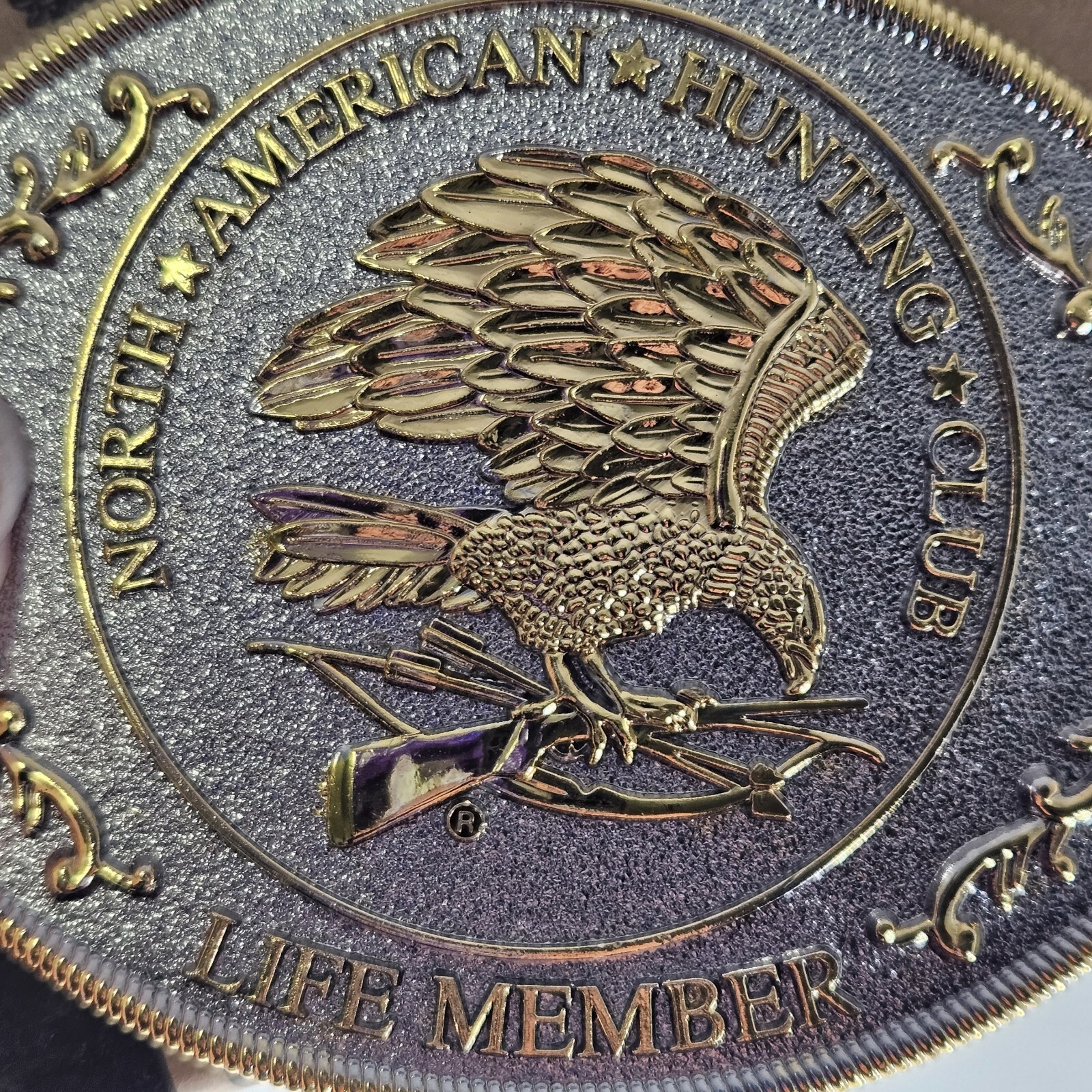 North American Hunting Club Life Member Belt Buckle with Box
