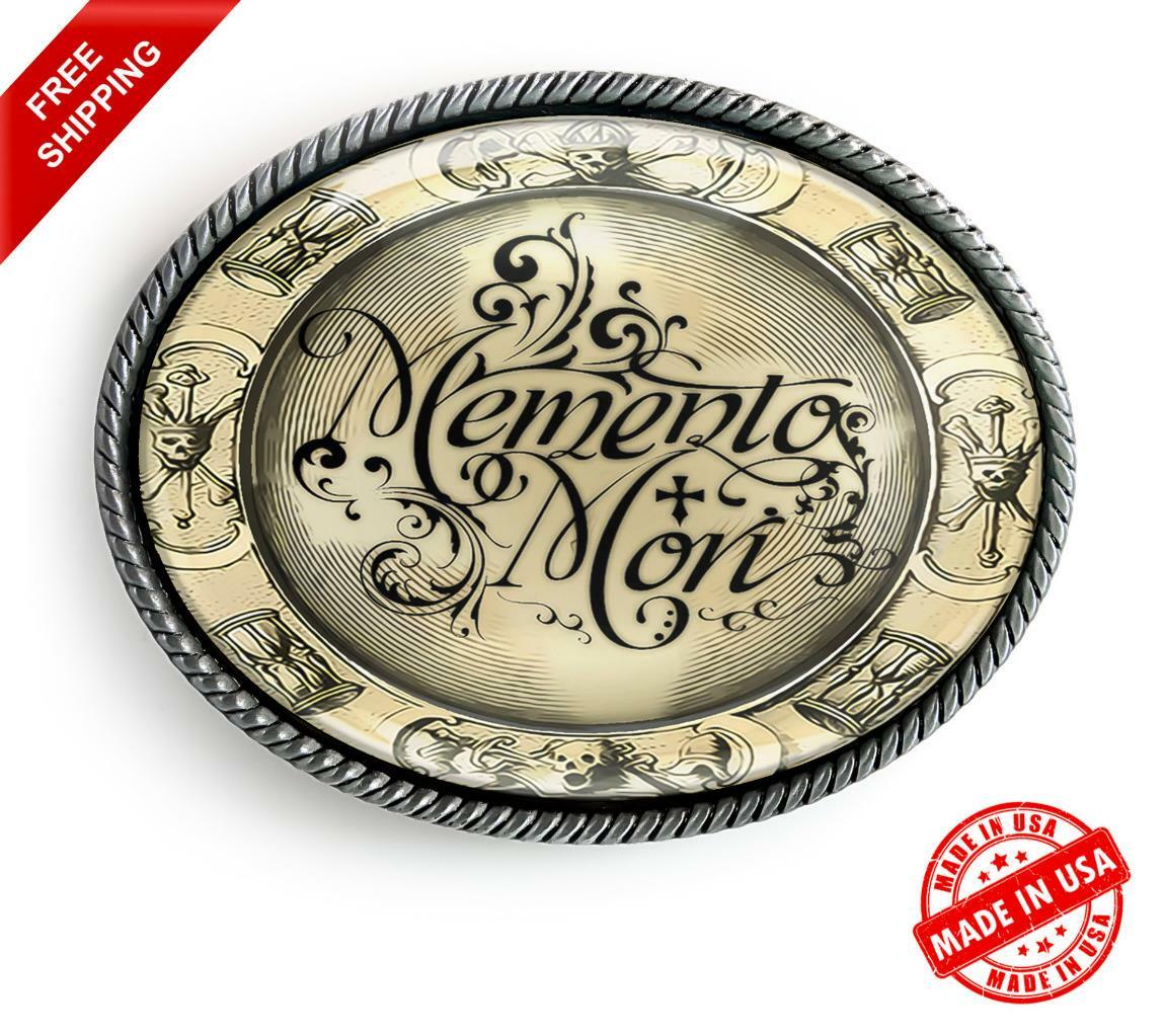 Victorian Memento Mori Belt Buckle – Gothic Silver Handmade Artisan – 132-4