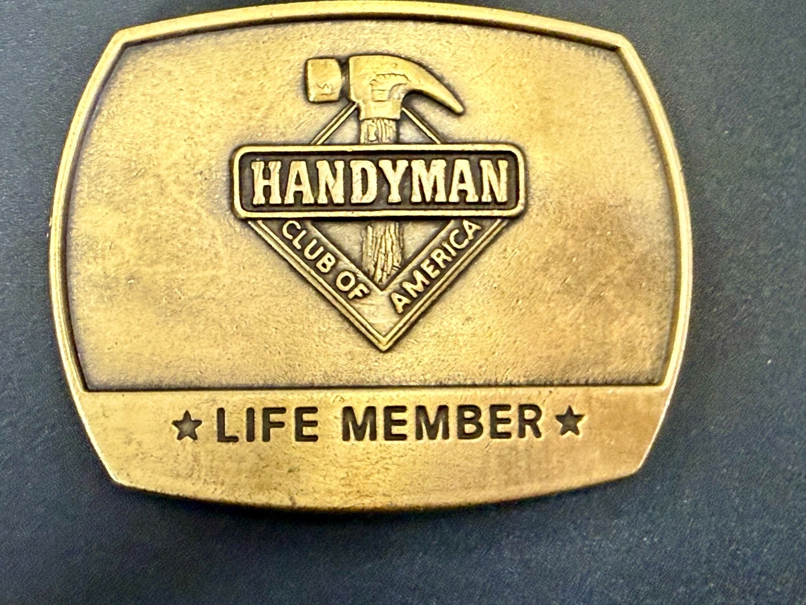 1996 Handyman Club of America *Life Member* Vintage 1996 Brass Tone Belt Buckle