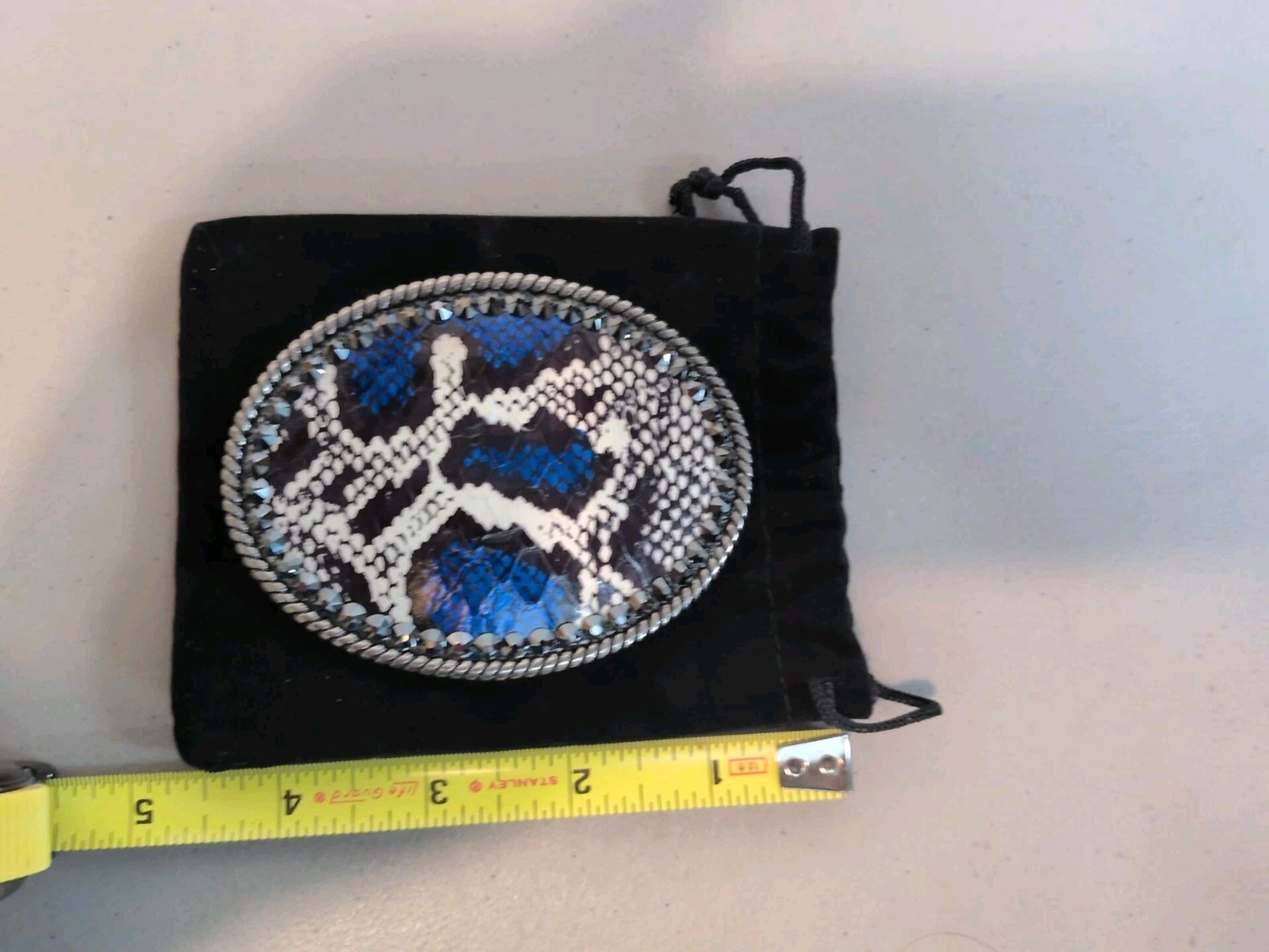 Genuine Python Snakeskin Hand Crafted Belt Buckle fits 1-1/4&Prime; Belt -Free S&H