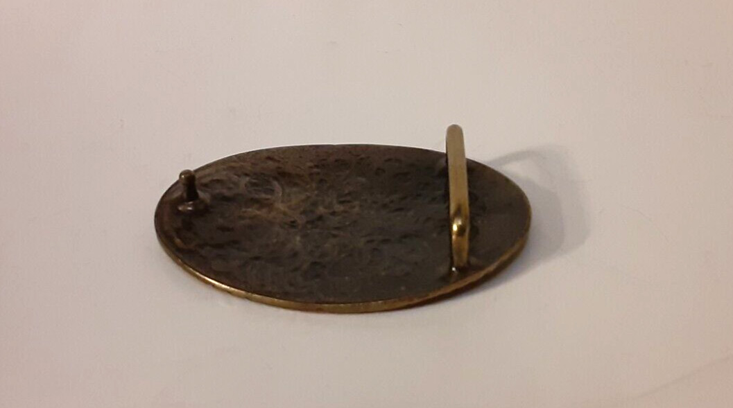 VTG Country Music Enamel Solid Brass Oval Belt Buckle Music