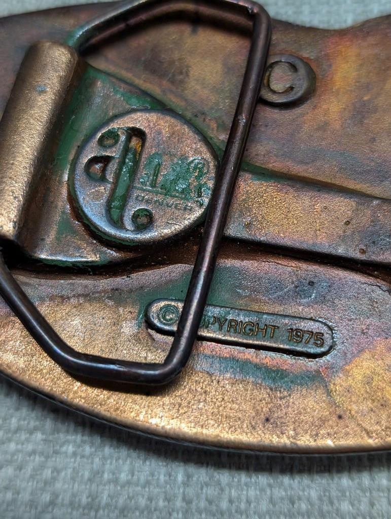 1970s vintage MONTANA big sky country HEAVY belt byckle BRASS bronze WESTERN