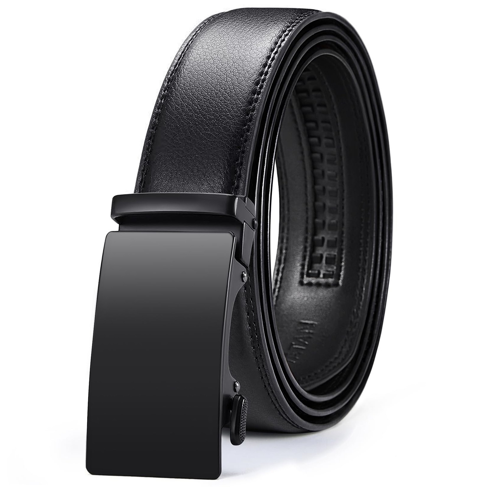 VATAN Men&rsquo;s Belt Leather Ratchet for 32&Prime; to 38&Prime; Waist Adjustable, Black