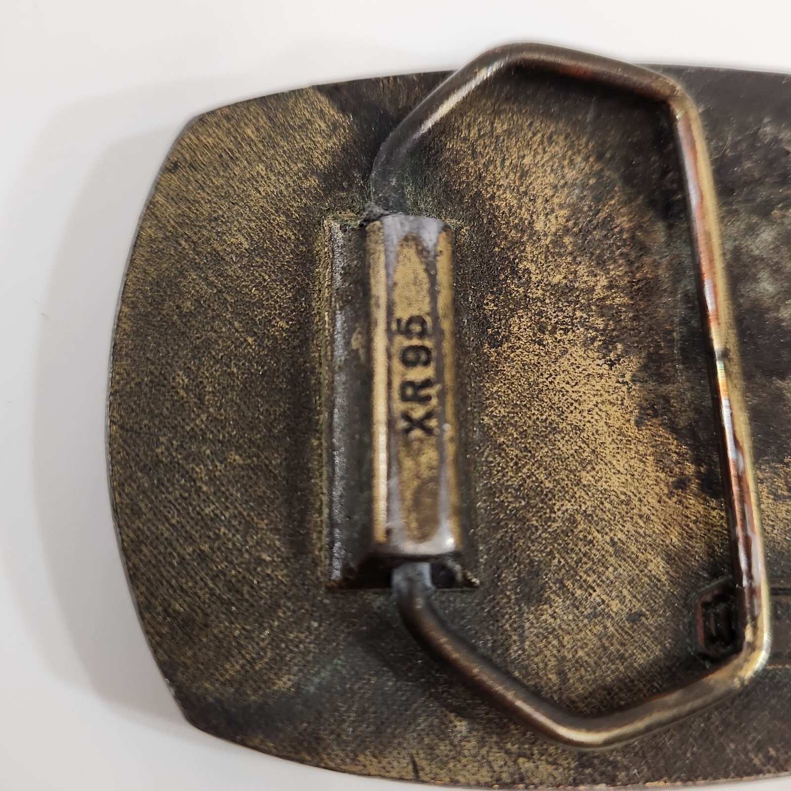 US Army Brass Belt Buckle Indiana Metal Craft 1980 XR95 United States Military