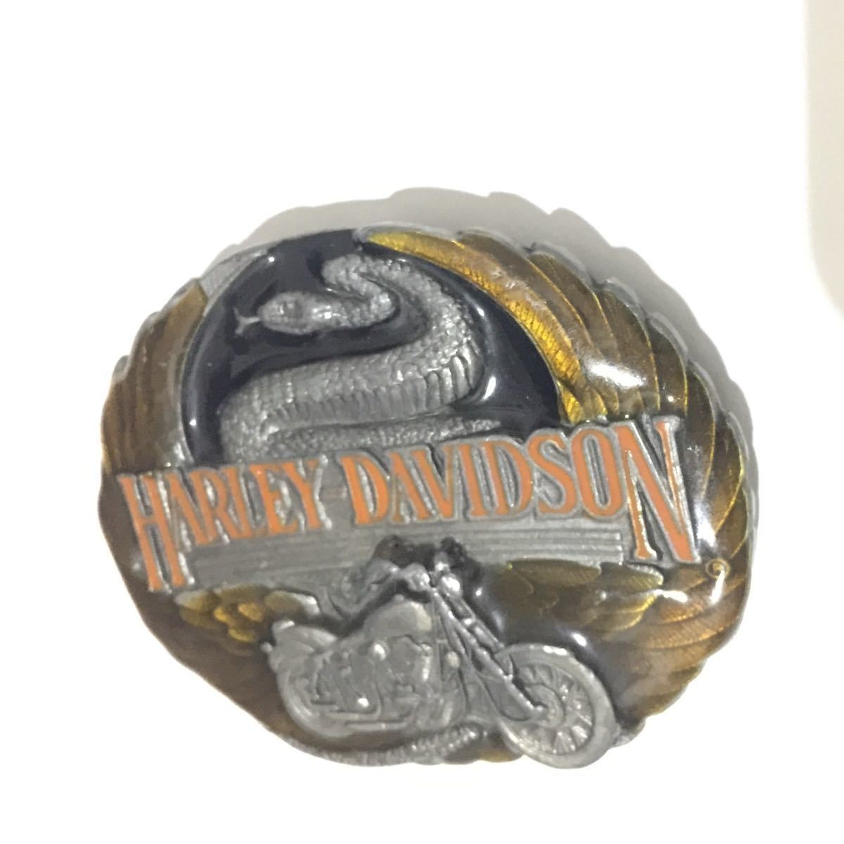 Harley Davidson Vintage Belt Buckle Eagle Snake Motorcycle Heavy Metal Japan