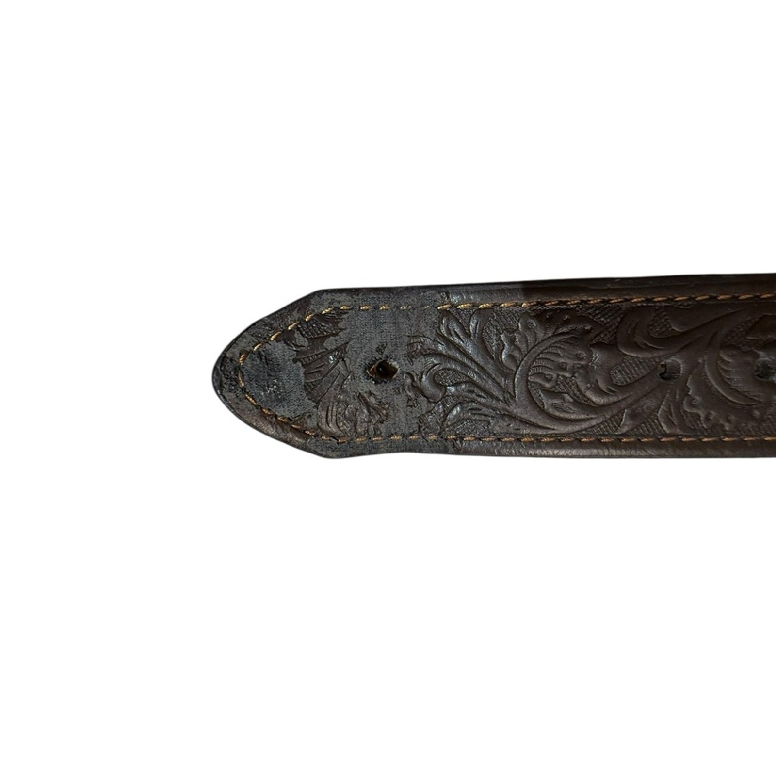 Ariat Men’s Size 36 Brown Tooled Leather Belt with Silver Buckle